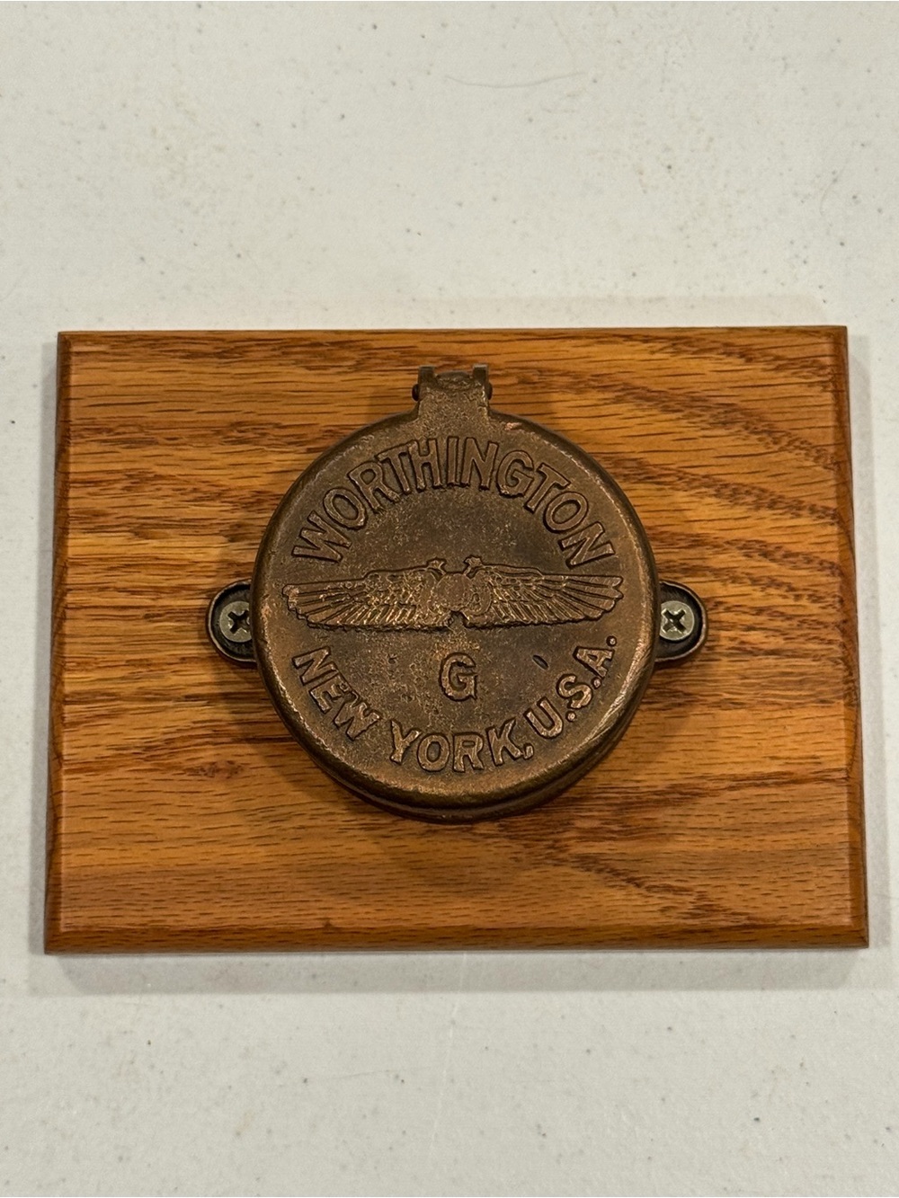 Vintage Brass Worthington Gamon Meter Co. Cap Newark New Jersey Super Clean